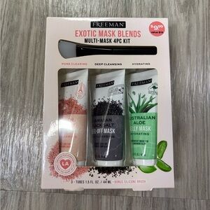 FREEMAN EXOTIC MASK BLENDS MULTI MASK 4 PC KIT & SILICONE BRUSH